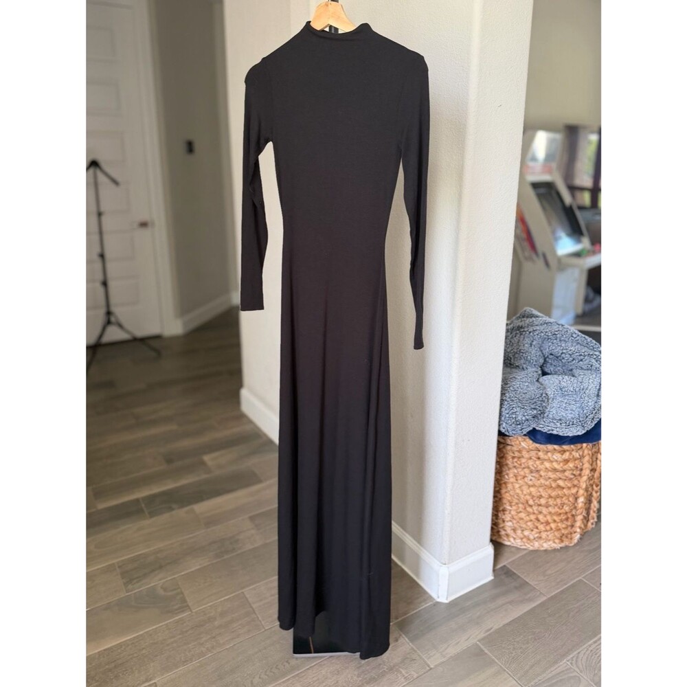 naked wardrobe Black Long-Sleeve Maxi Dress XS NWOT
